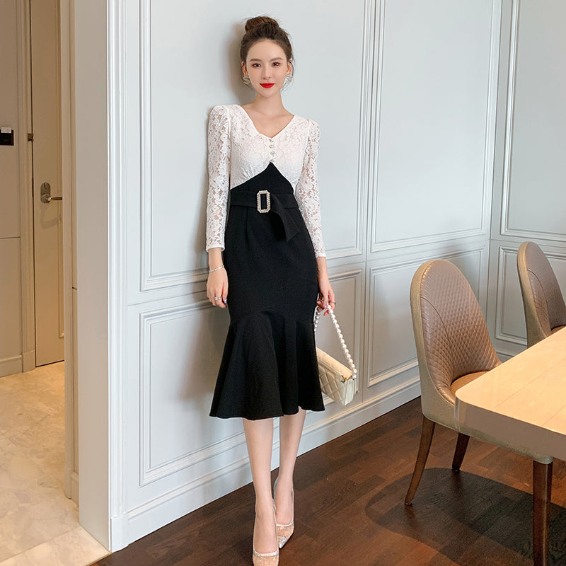 2025 Spring Fashion New Style Sexy Mesh Panel Fit Long Sleeve Dresses Evening Prom Pink Romantic Women Dress