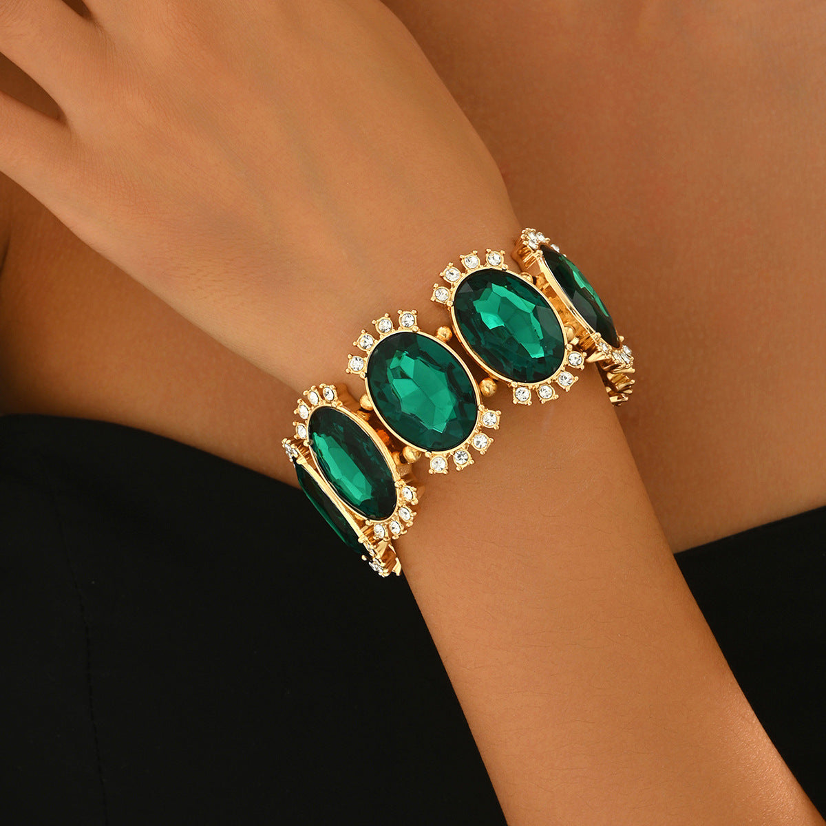 Fashion jewelry 2025 Sterling Silver Diamond 18k gold Personality bangle bracelet for Women