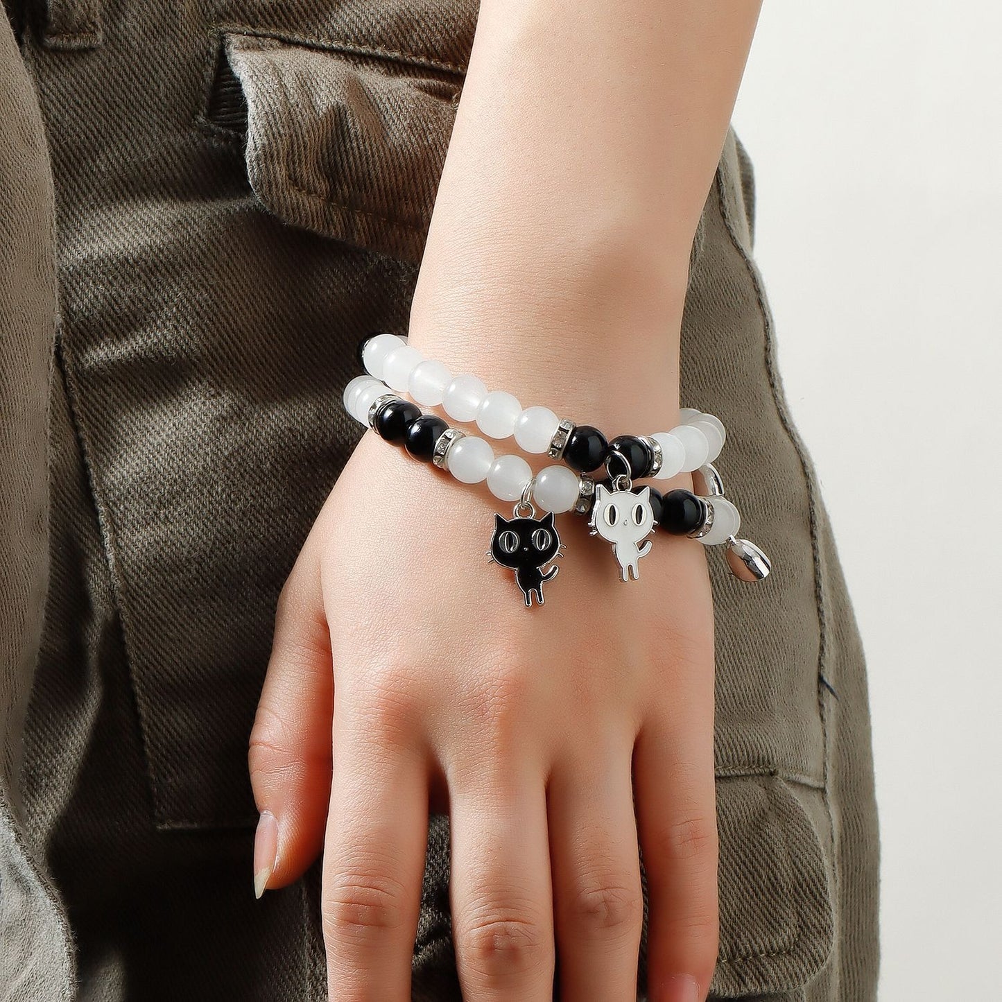 Hot Sale Jewelry Crystal Beads Valentine's Day Good Friends Fine Chain & Link Couple Bracelets Friendship Bracelets for Man