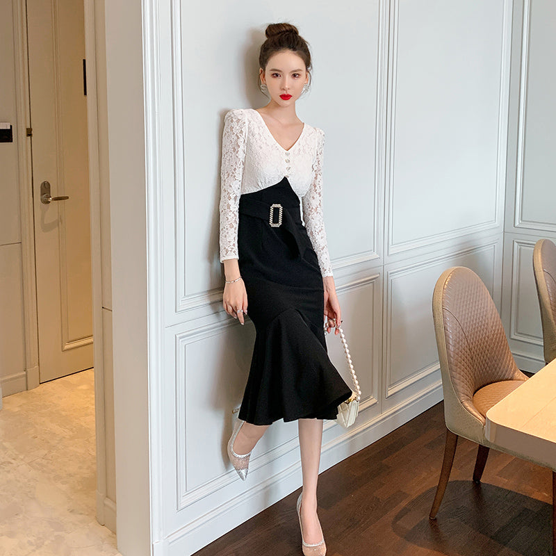 2025 Spring Fashion New Style Sexy Mesh Panel Fit Long Sleeve Dresses Evening Prom Pink Romantic Women Dress
