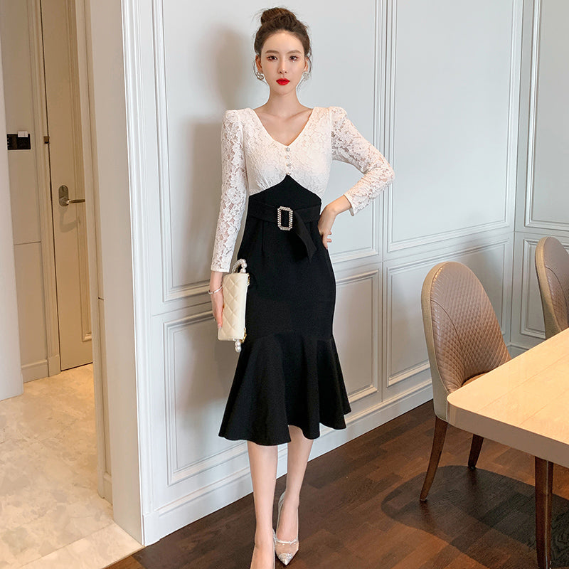2025 Spring Fashion New Style Sexy Mesh Panel Fit Long Sleeve Dresses Evening Prom Pink Romantic Women Dress
