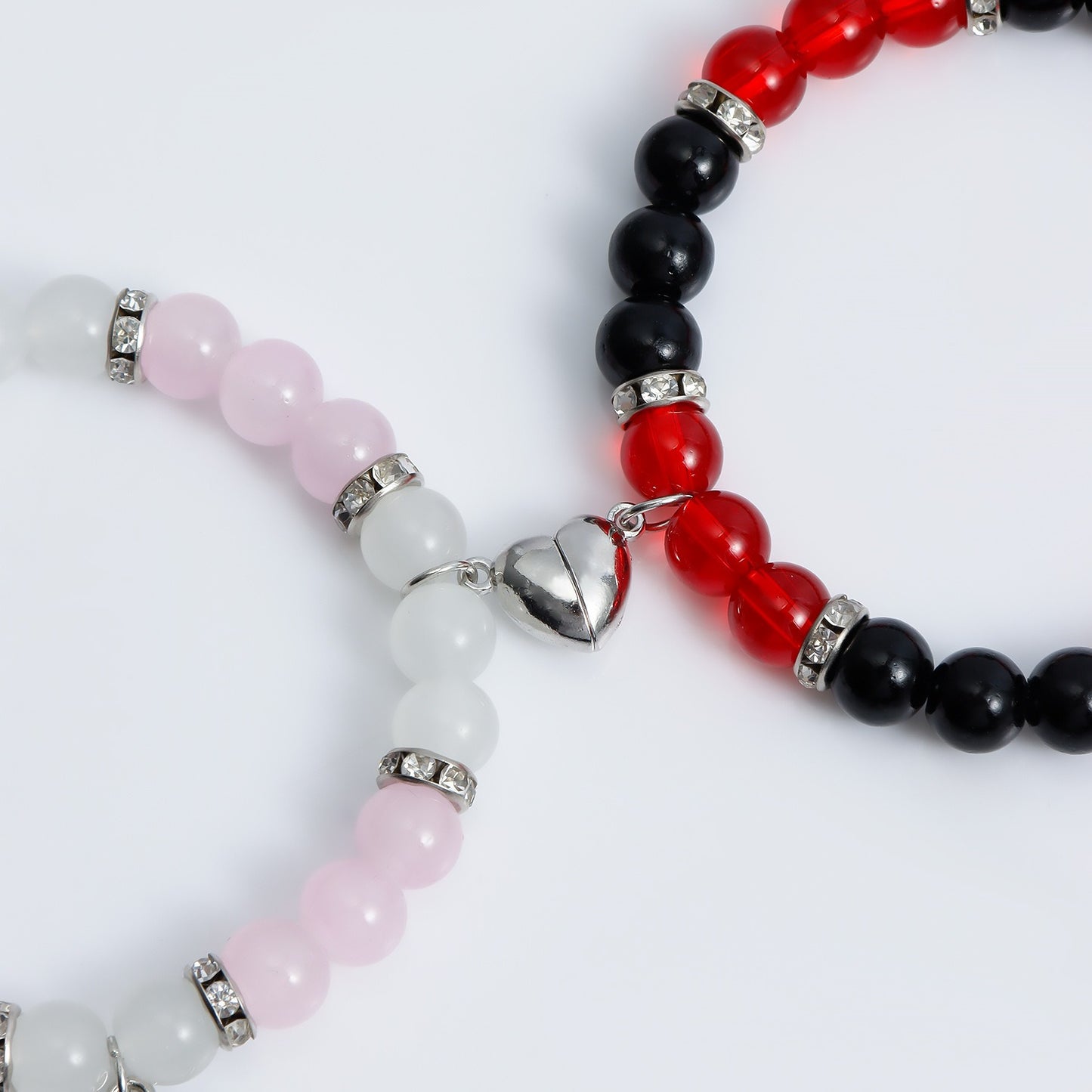 Best-selling Fashion Crystal Beaded Waterproof Sterling Silver Sun and love Couple Bracelet for Gifts