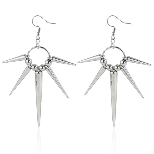 Punk personality earrings trendy and cool Irregular geometric earrings for men and women silver earrings