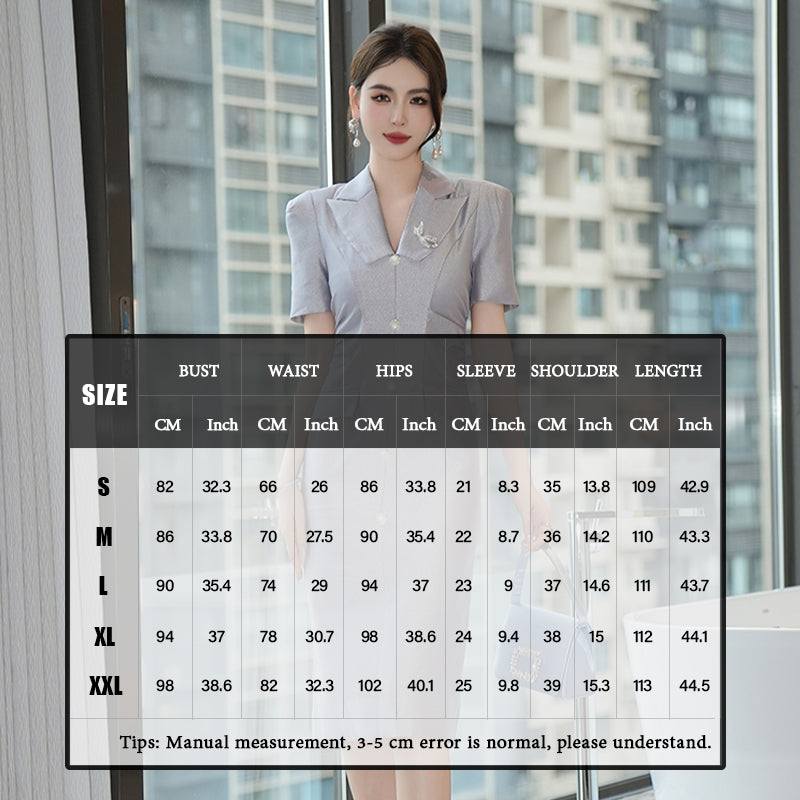 New Arrivals Summer Career Dresses Wool Women Solid Color Pencil Midi Dress Ladies Slim Fit Satin Office Dresses