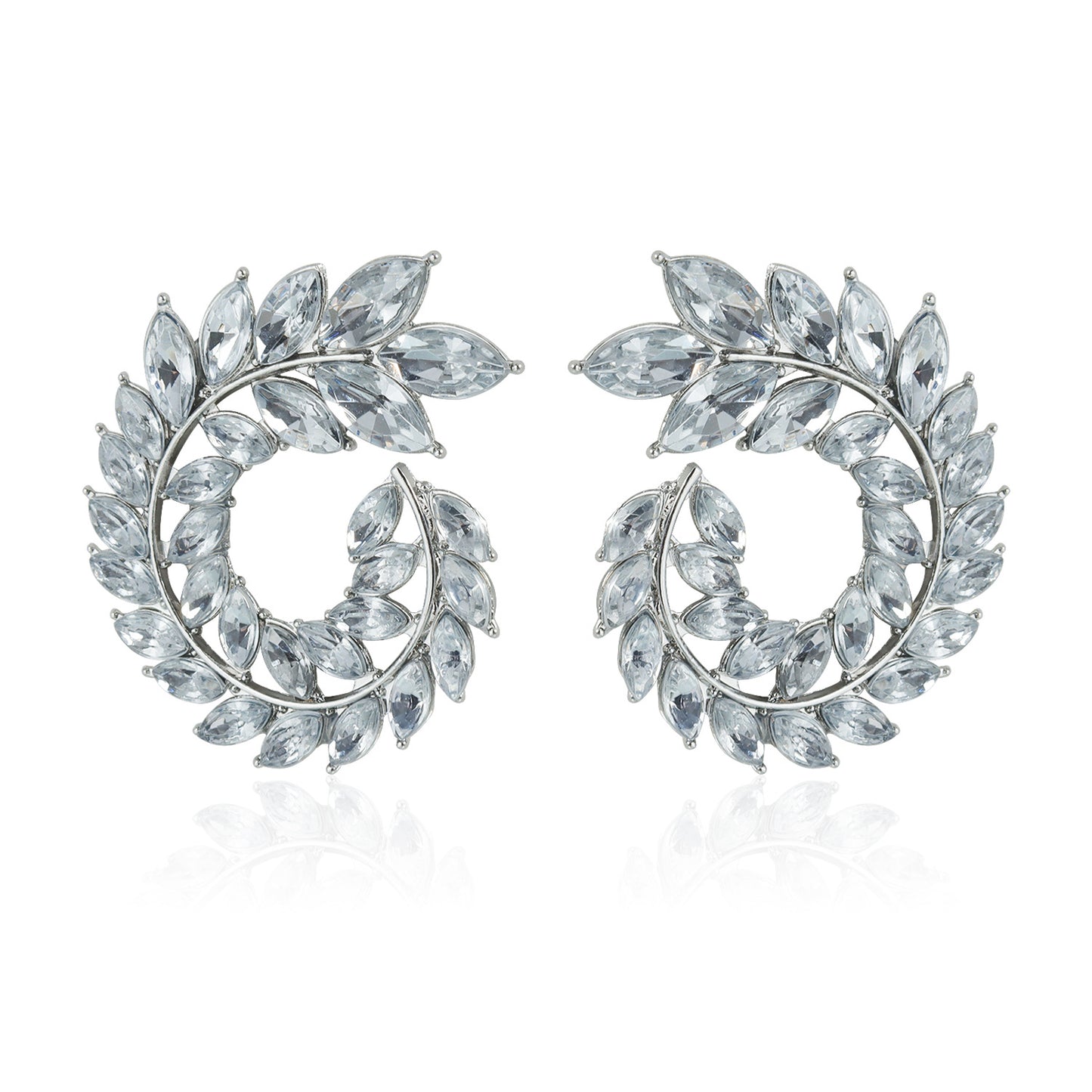 Grace Jewelry Customizable Ins fashion exaggerated sparkling diamond earrings 925 Sterling Silver Earrings