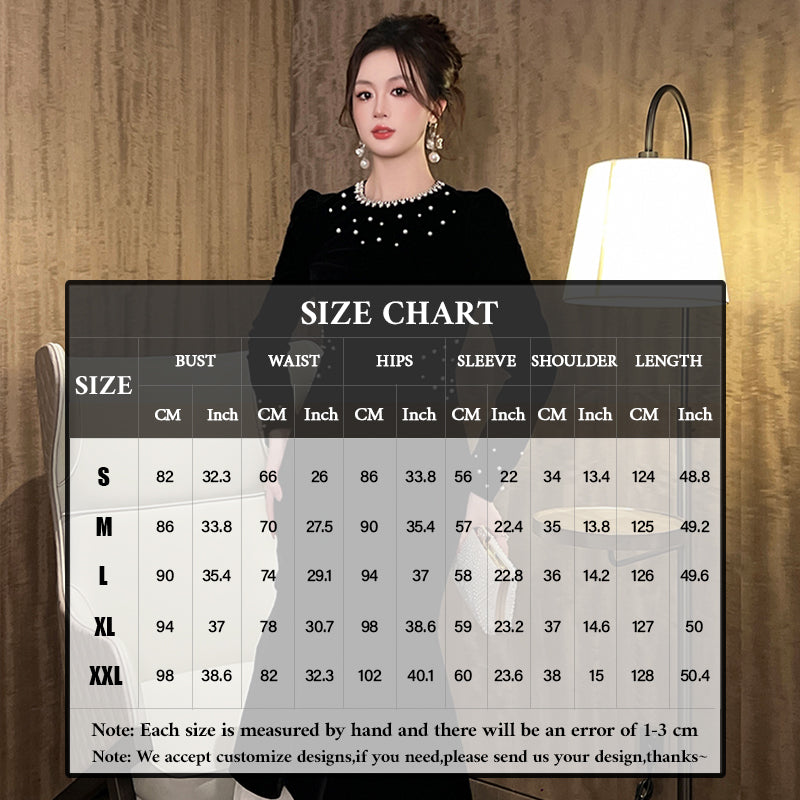 Women Modest Luxury Mermaid Velvet Corset Evening Pearl Embellished Lace Maxi Formal Party Wedding Prom Dress Ladies