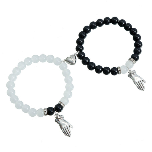 Hot Sale Jewelry Crystal Beads Valentine's Day Good Friends Fine Chain & Link Couple Bracelets Friendship Bracelets for Man