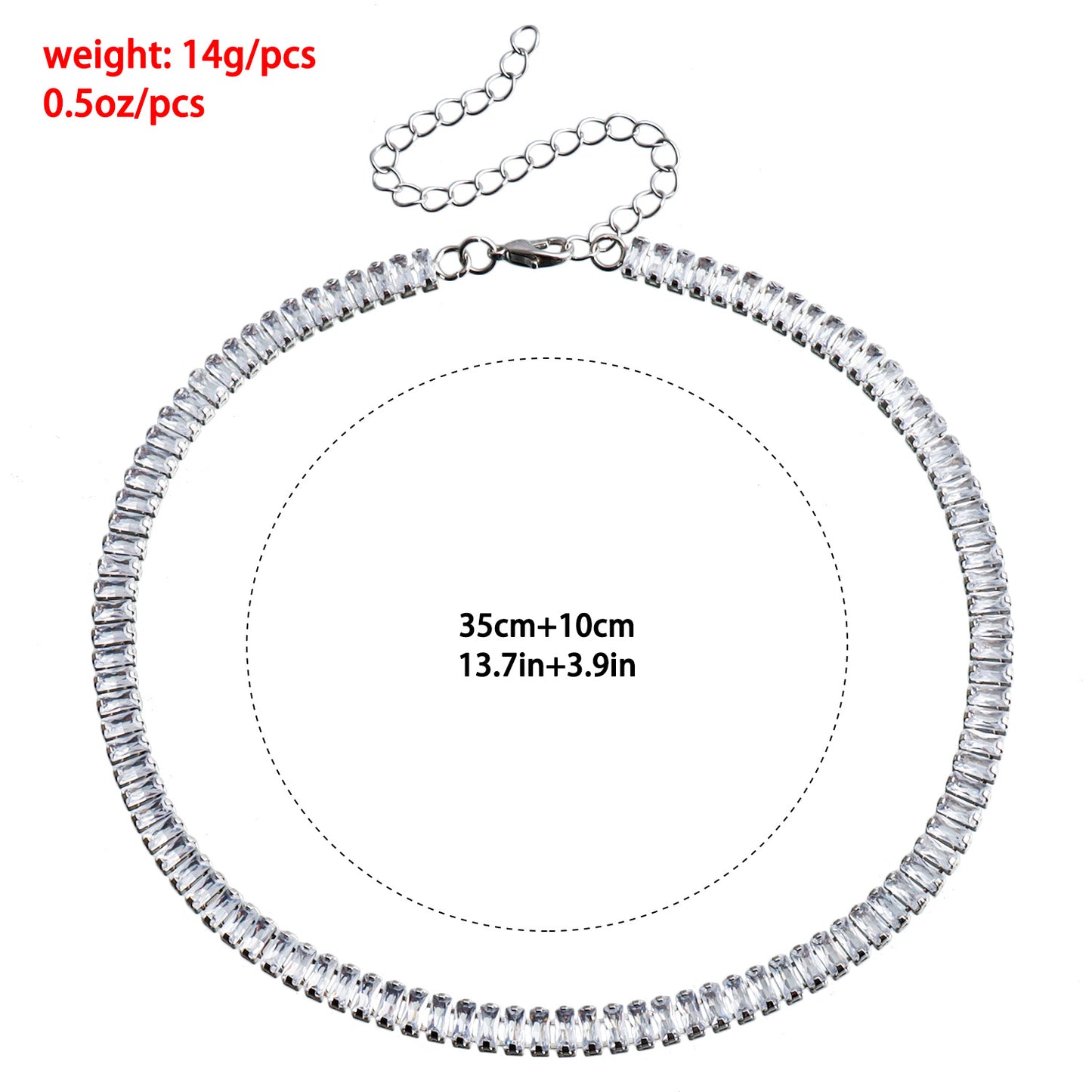 Creative and High-end Crystal Zirconium Necklace New Feminine Adjustable Bracelet and Earring Set Diamond Necklace