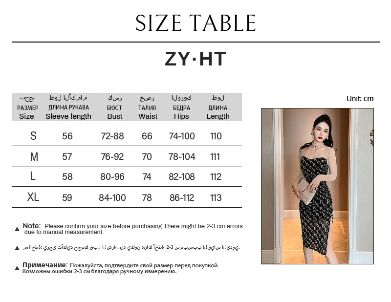 Popular Products Women Mesh Patchwork Bodycon Dress Fashion Knee-length Long Sleeve Autumn Dress