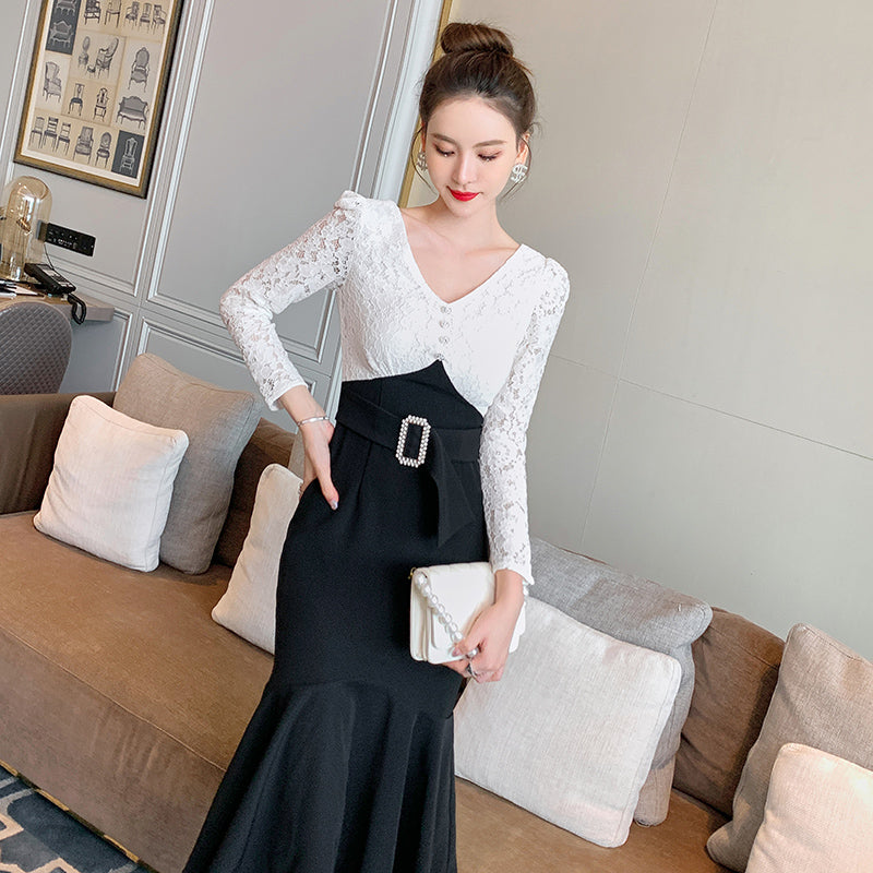 2025 Spring Fashion New Style Sexy Mesh Panel Fit Long Sleeve Dresses Evening Prom Pink Romantic Women Dress