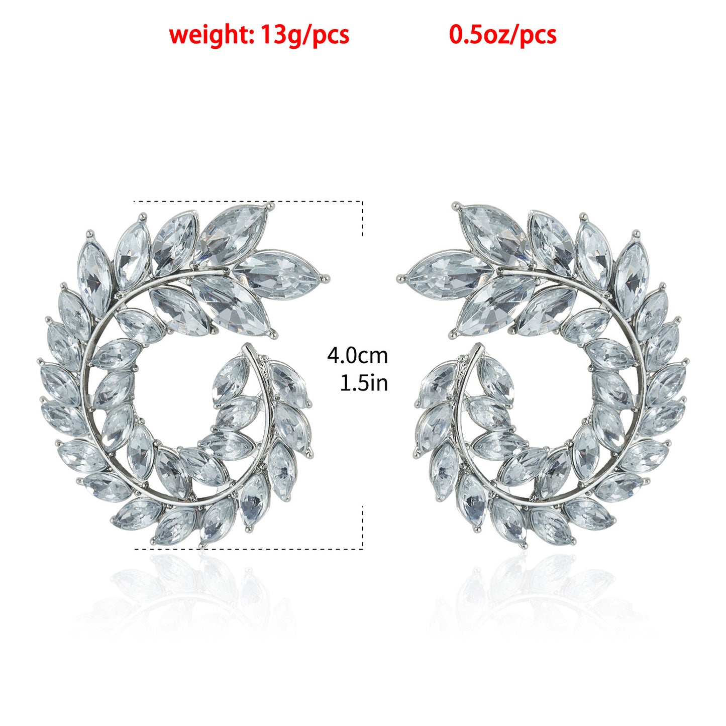Grace Jewelry Customizable Ins fashion exaggerated sparkling diamond earrings 925 Sterling Silver Earrings