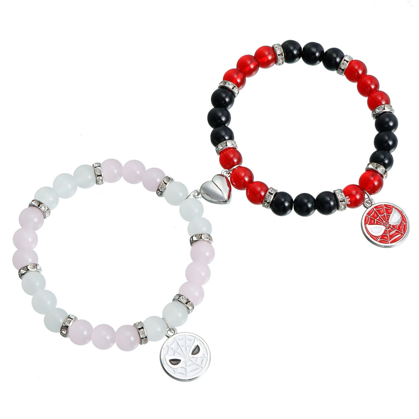 Best-selling Fashion Crystal Beaded Waterproof Sterling Silver Sun and love Couple Bracelet for Gifts
